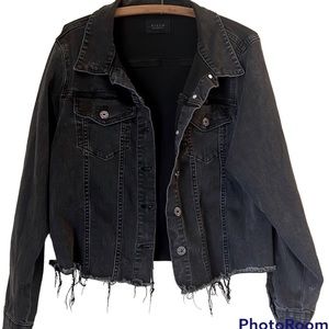 Risen Dark Distressed Denim Jacket Size 1XL